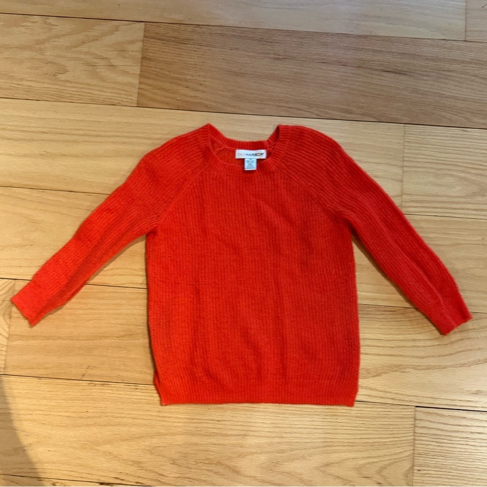 Sag Harbor Red/Orange Crew Neck Sweater